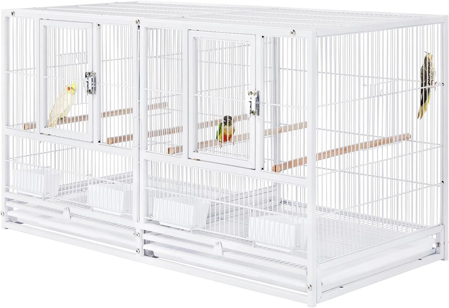 Single Stackable Breeder Birds Parrots Center Divider Rolling Cage Nesting Doors