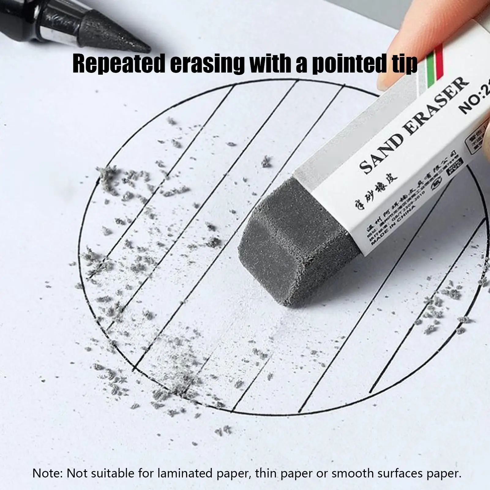 Borrador de tinta para bolígrafo, 3 piezas, borrador artístico preciso, no abrasivo, a prueba de manchas, suministros de estudio para preparación de exámenes