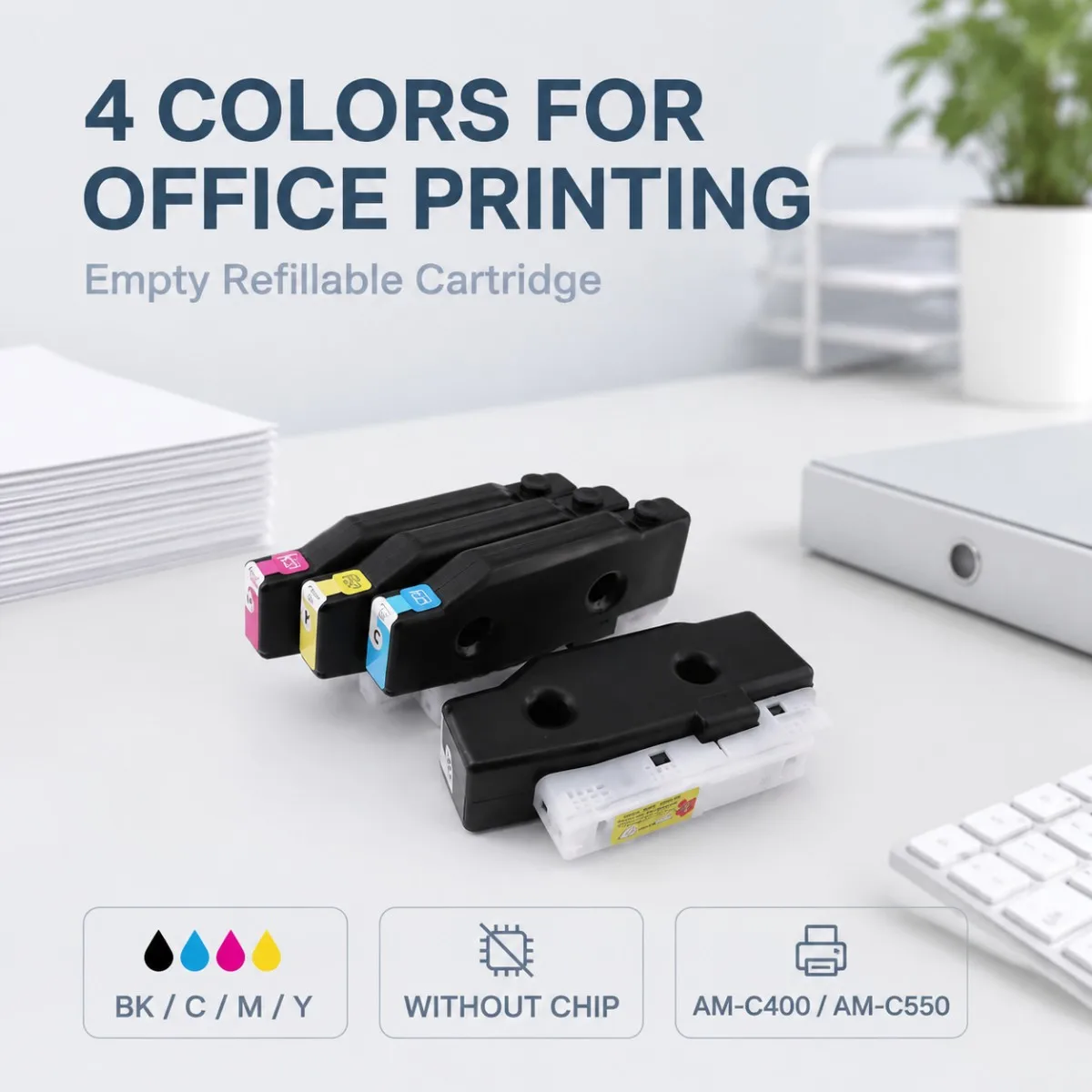 4COLOR AM-C400 C550 ink Cartridge Without Chip for Epson WorkForce Enterprise Printer T08Q1 T08Q2 T08Q3 T08N1 T08N2 T08N3 T08N4
