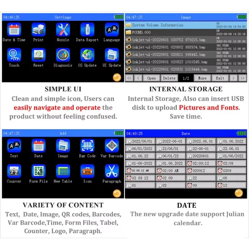 Прочный портативный принтер логотипа с сенсорным экраном 600 точек на дюйм, может печатать логотип с датой истечения срока годности, автоматический ручной струйный принтер со штрих-кодом