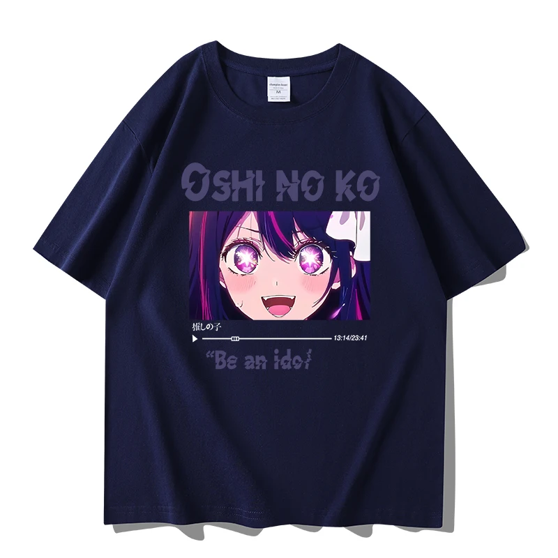 Camiseta de estudiante de Anime OSHI NO KO, camiseta de verano, ropa de manga corta para hombre y niña, camisetas de algodón puro