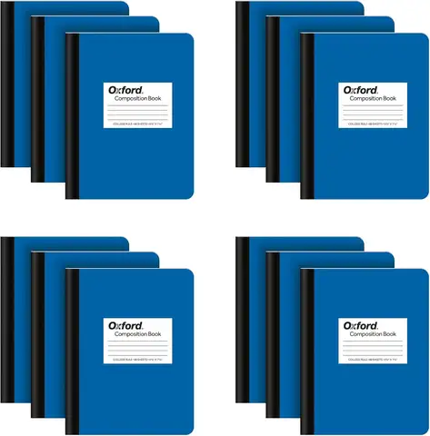 12-Pack Blue College Ruled Composition Notebooks, 80 Sheets Each, 7.5x9.75 Inches for School Supplies