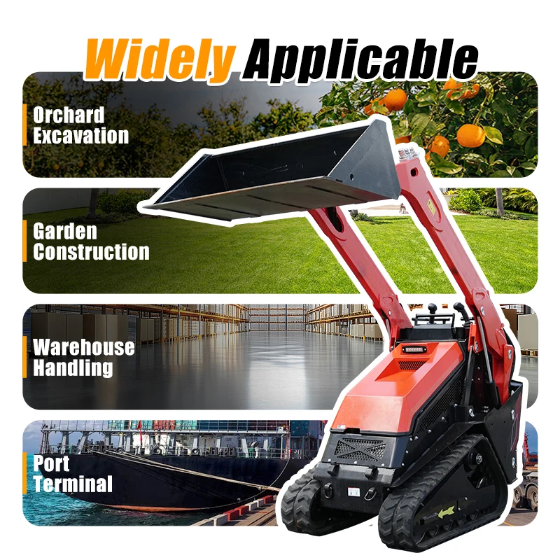 Free Shipping Mini Skid Steer Loader Euro 5 CE EPA Diesel Hydraulic Crawler Skid Steer Compact Multifunctional Farm Skid Loader