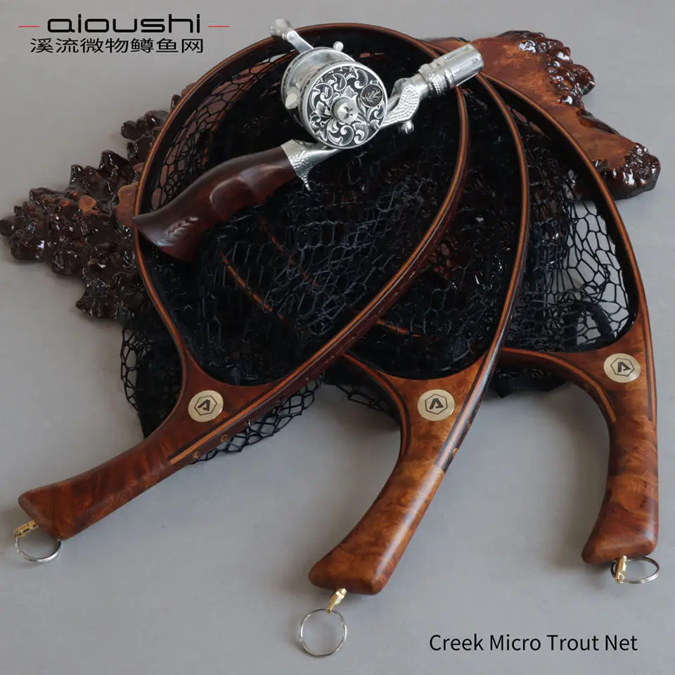 

Eos Solid Wood High-Quality Handmade Mesh Net for Stream Fishing with Small Fishes, Trout, Salmon