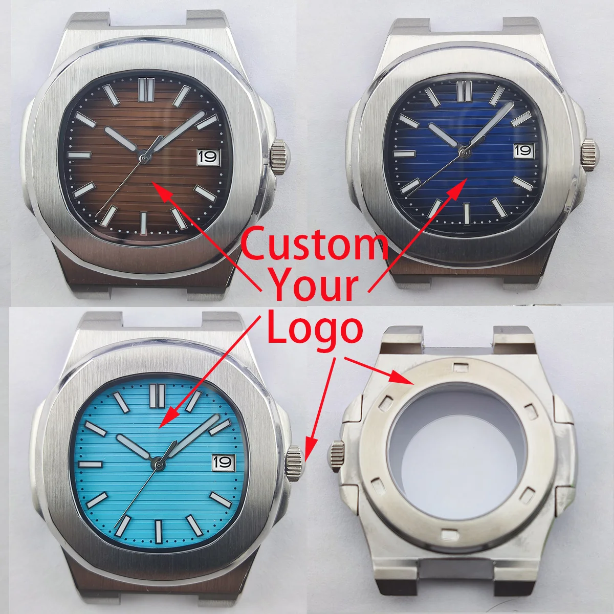 

41mm nh35 Watch case NH35 case nh35 dial Hands custom logo watch Miyota 8215 NH36 case nh35 Movement Watch accessories parts