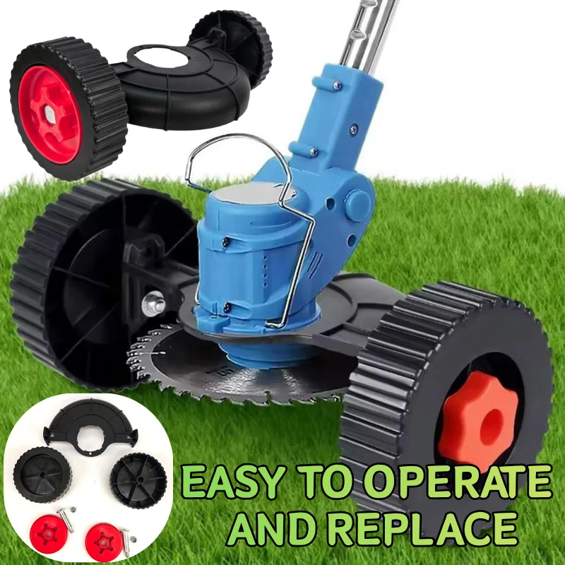 Weed Trimmer Support Wheels Universal Adjustable with Protective Cover Grass Cutter Parts for Garden Yard Weeding Cutting