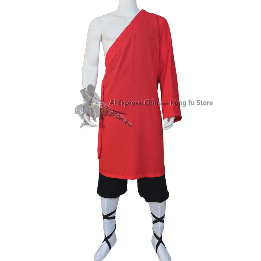 One-sleeve Shaolin Kung fu Suit Buddhist Monk Robe Wushu Martial arts Tai Chi Uniform Need Measurements 25 Colors