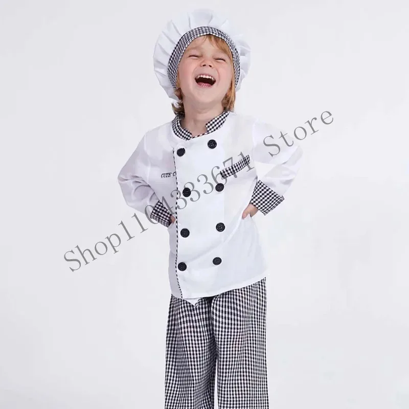 

Kids Boys Girls Cooking Baking Clothes Children Halloween Chef Costume Set Cook Uniform Carnival Party Fancy Dr CMM