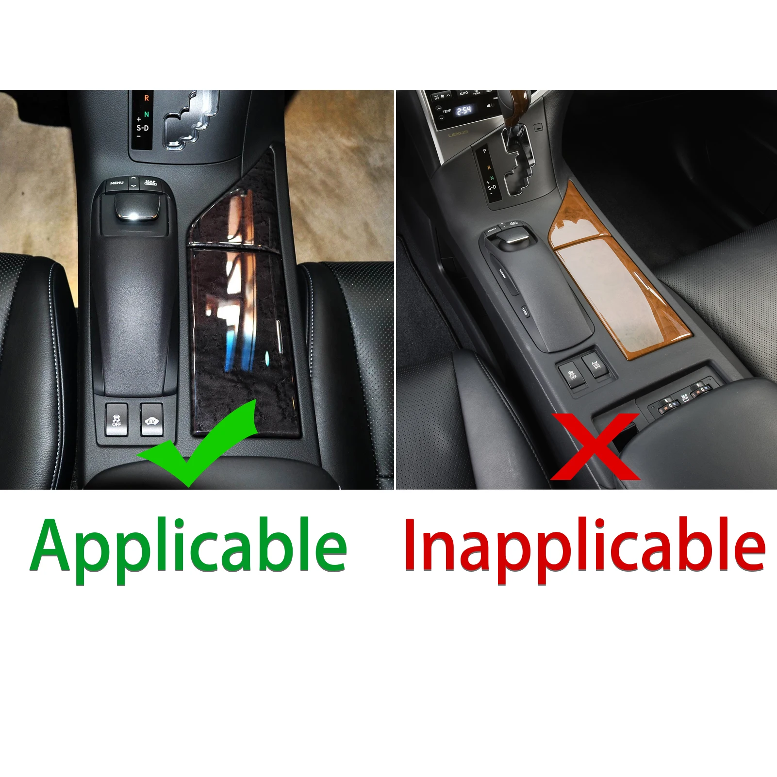 For Lexus RX350 RX450h 2010-2015 Carbon Fiber Center Gear Shift Water Cup Holder Panel Set Trim Cover Car Accessories Sticker