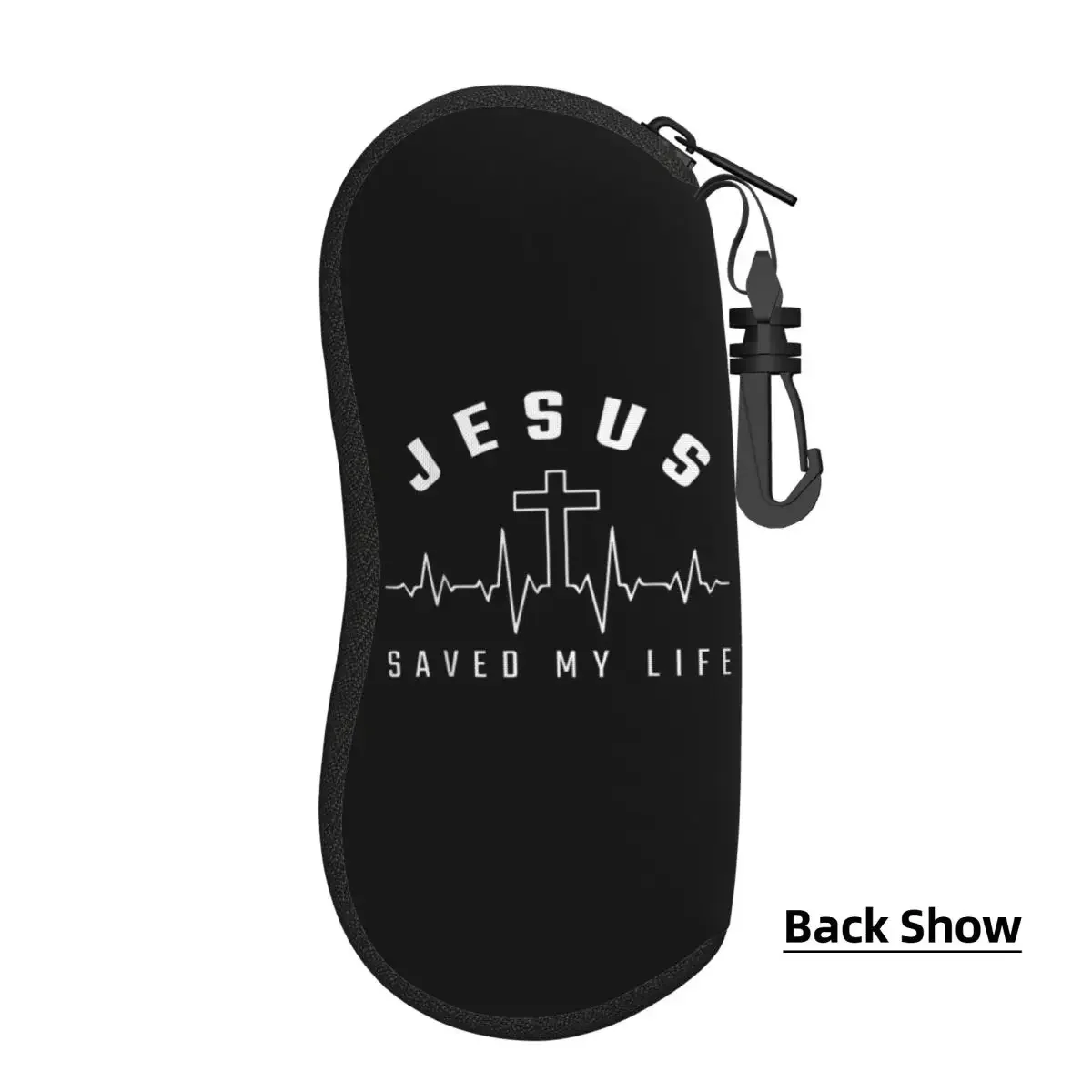 Custom Jesus Saved My Life Shell Eyeglasses Protector Cases Fashion Sunglass Case Christian Religious Faith Glasses Pouch