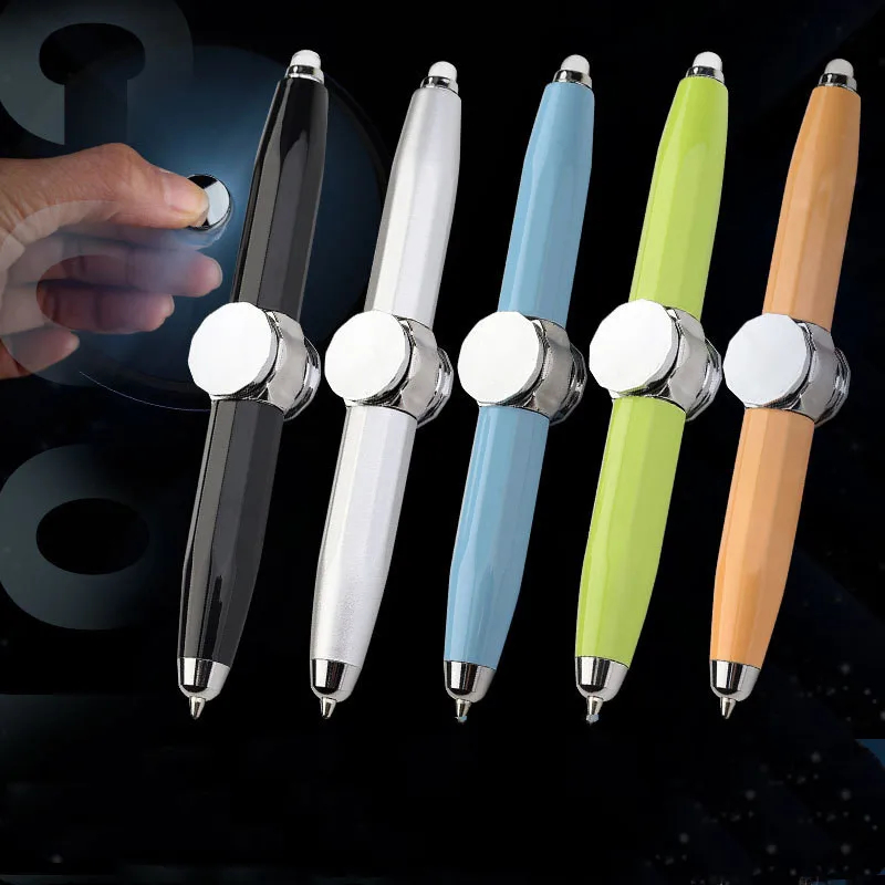 Creative Fingertip Glow Pen Multi-Function Light-Emitting Pens Student Write Decompression Ballpointpen WIth LED Light