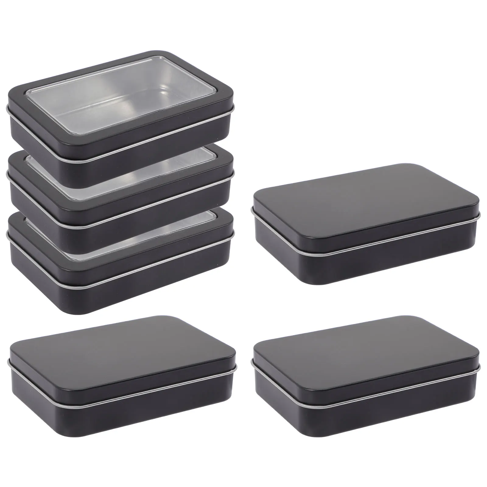 

6pcs Tinplate Box Home Supplies Lid Case Storage Game Card Holder Organizer Home Supplies