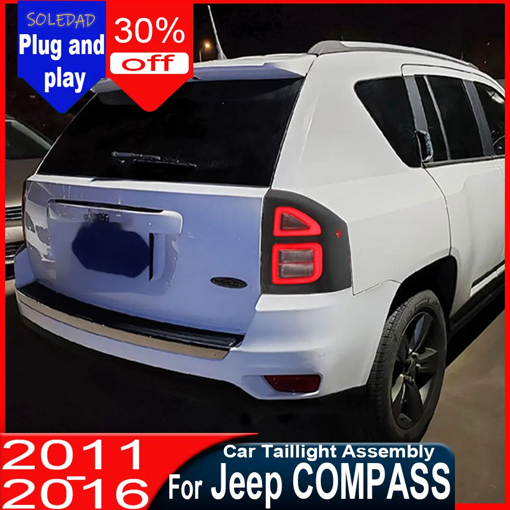 For Jeep Compsaa Taillight 2011-2015 Upgrade Modified to New DRL Dynamic Turn Signal LED Taillight Auto Accessories