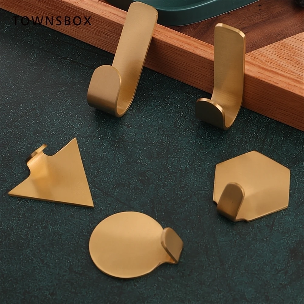 

Brass Hook Creative Personality Wall Nordic Nostalgic Decoration Clothes And Hats Traceless Nail Free Coat Cap Bag Hanger