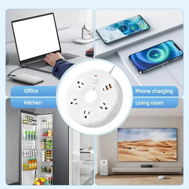 3 In 1 Desk Lamp With Power Outlet And USB Charging Port Adjustable Lighting For Bedroom Study Room Work Place K1KF