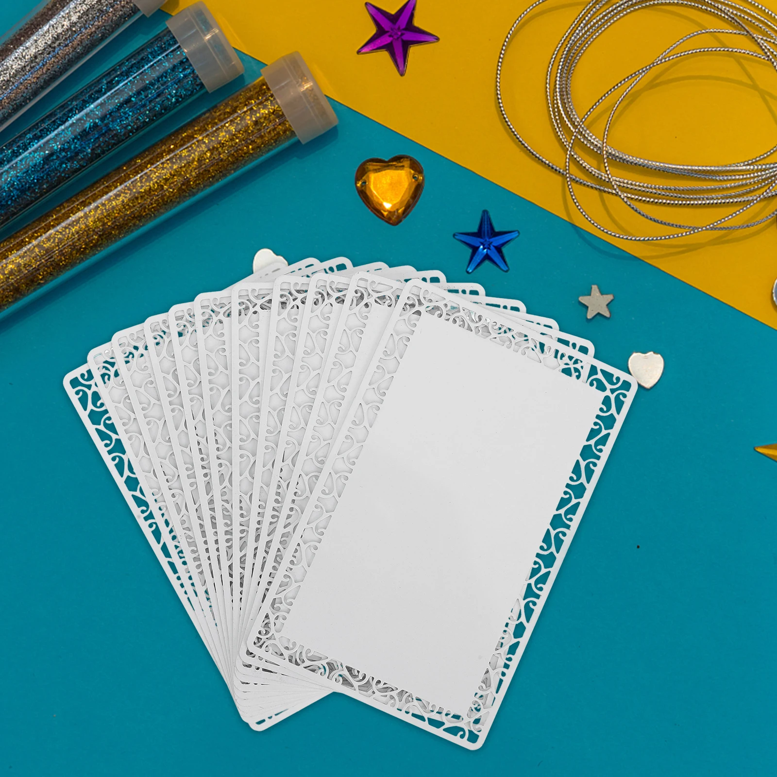 

10 Pcs Aluminum Alloy Blank Card Business Cards for Printing Name Engraving Blanks
