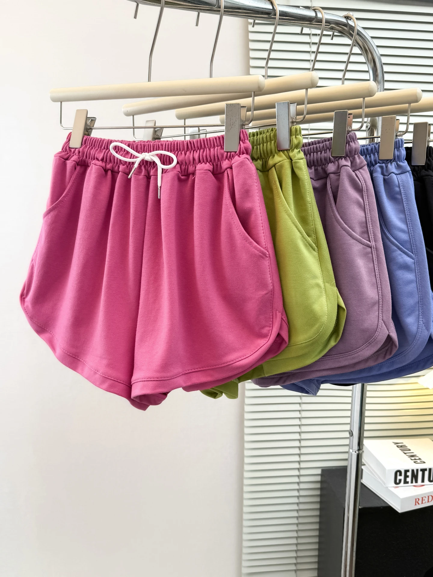 Candy Color Wide Leg Casual Shorts Women Summer Korean Loose A-Line High Waist Sports Beach Running Trendy Ins Cotton Blend