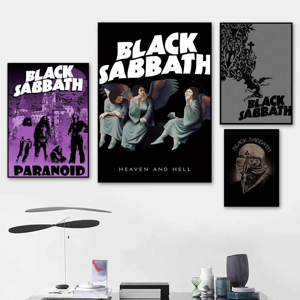 Band B-Black Sabbath Poster Decorative Painting Bedroom Bedside Wall Sticker Living Room Cafe Entrance Mural Home Decoration