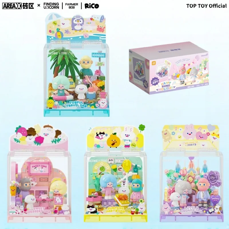 

AREAX Building Blocks FARMER BOB&RiCO Leisurely Holiday Small Particle Assembled Toys Street Scene Model Ornaments Gifts