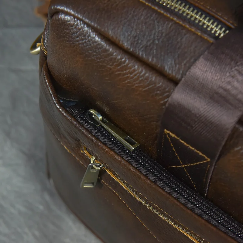 Sling Valigette multifunzionali Spalla Laptop Moda Uomo Valigette Borse in pelle retrò Портфель MHGWB