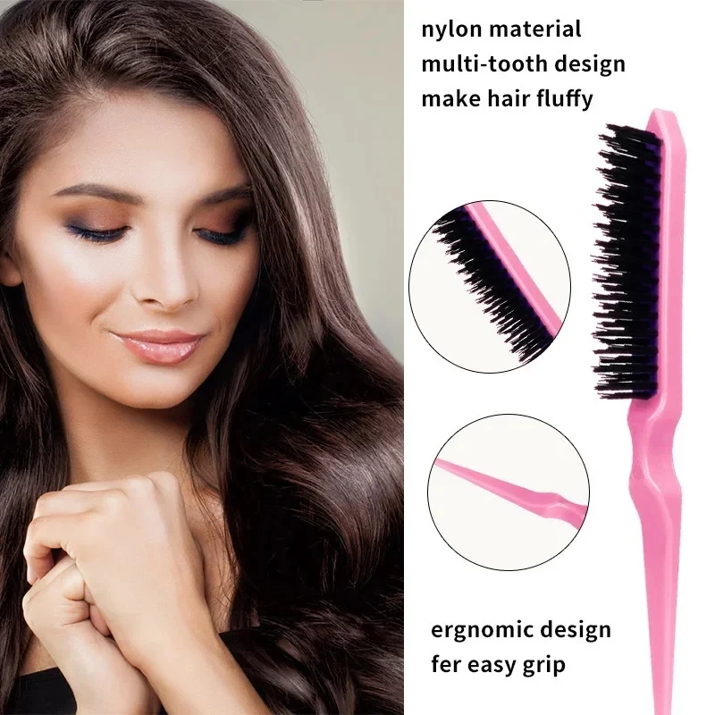 3 PCS Comb Set Edge Brush Bristle Hair Brush Rat Tail Comb, Hair Brush, Curly Hair Brush