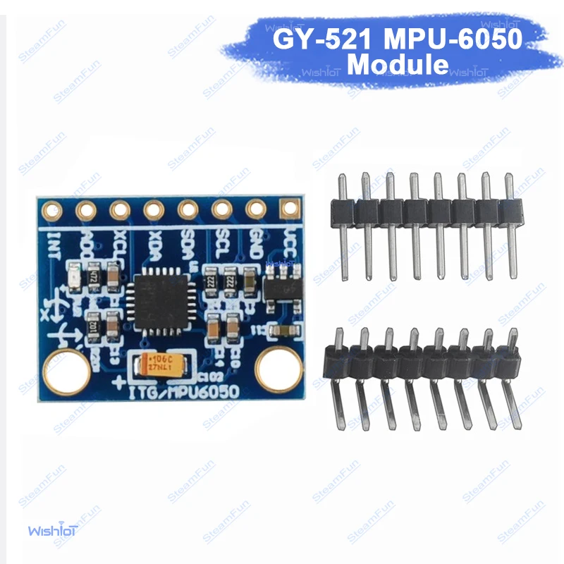 

Модуль GY-521 MPU-6050: 6-осевой гироскоп + акселерометр для Arduino, дронов, робототехники, отслеживания движения, DIY-проектов