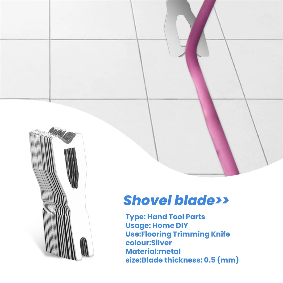 ABSY 20Pcs Blades for Vinyl Flooring Trimming Skiving Knife Shovel Blade