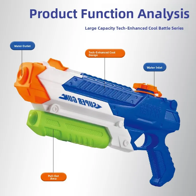 Pistolet à eau transfrontalier pour enfants, rétractable, Sprang Beach, jeu d'eau en plein air, jouet de guerre d'eau de combat Parent-enfant