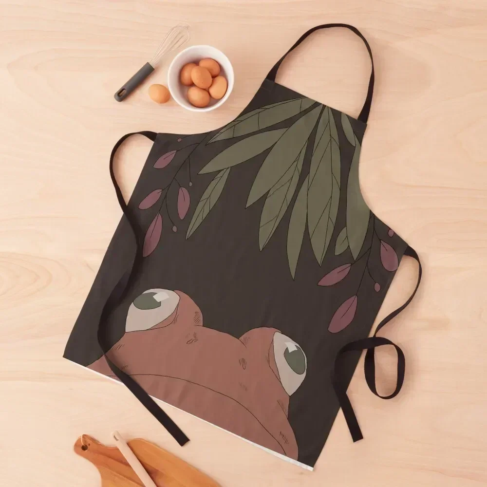 

Cute Frog Apron chef for man with pockets Trim Cloth Teacher Apron