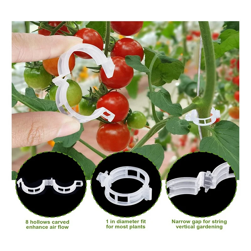 40Pcs Tomato Hooks With String, Tomato Support Hooks, Tomato Holder Hooks & Plant Support Clips With 33.3Ft Twine Easy Install