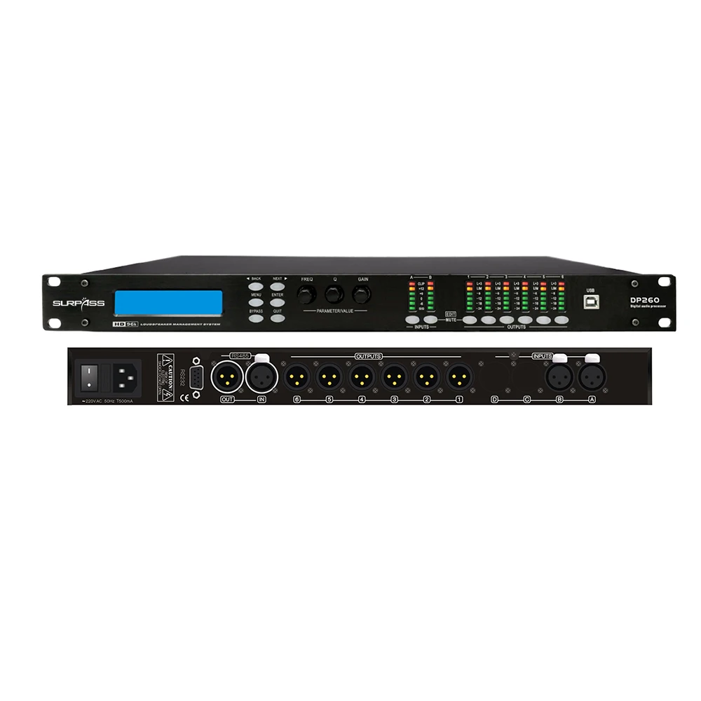 2 In 6 Out Digital Processor Professional Speaker Management Audio System