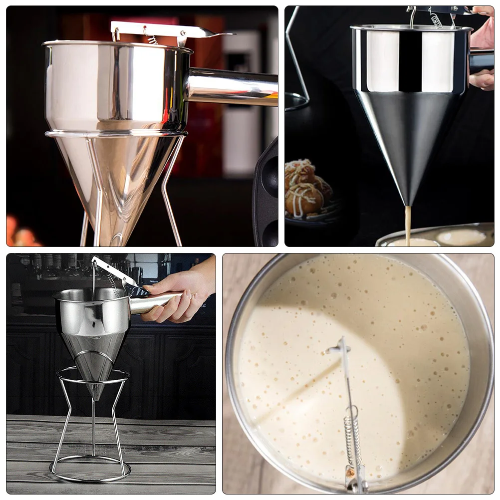 

Kitchen Sushi Tools Stainless Steel Piston Funnel Octopus Balls Maker Batter Dispenser Baking PanCake Crepe Muffin Cupcake