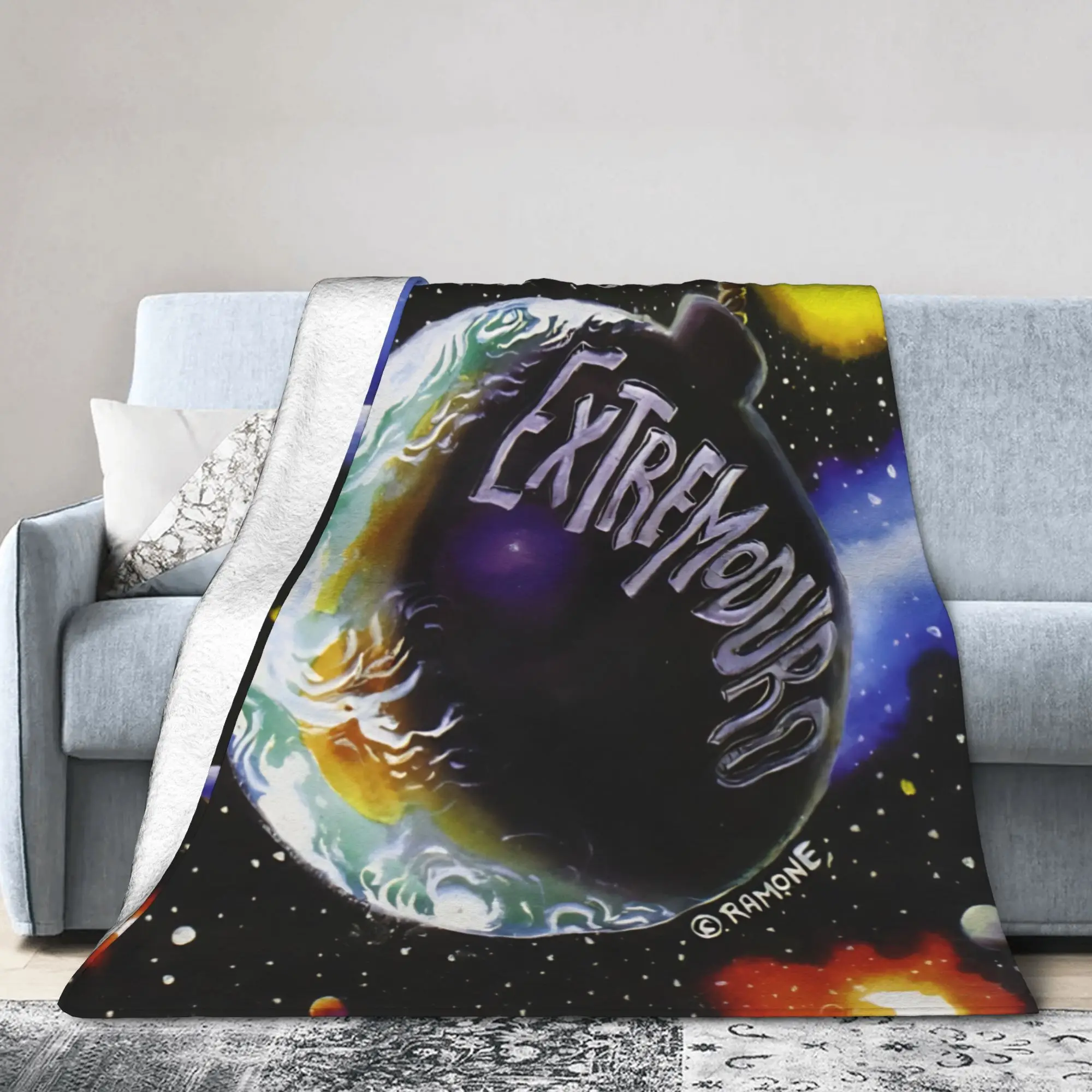Extremoduro Spanish Hard Rock Band Blanket Soft Warm Robe Iniesta Throw Blanket Winter Decorative Bedroom Novelty Bedspread