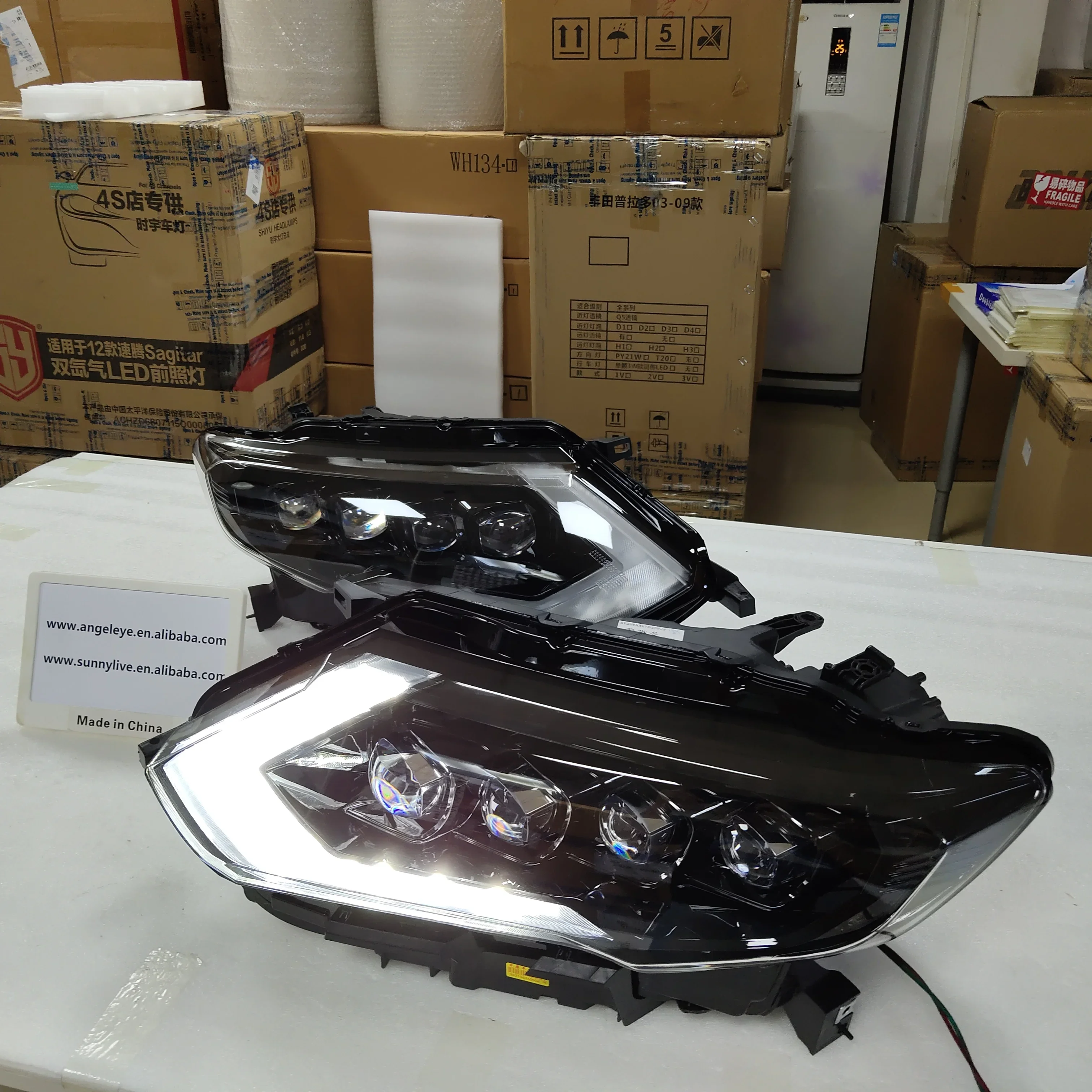 AirowFull Led Headlight For NISSAN X-Trail Rogue LED Head Light 2017 Year Black Housing LD