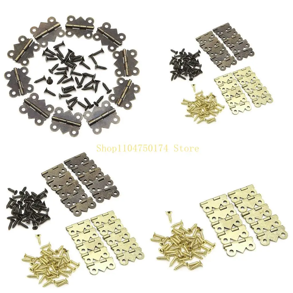 10x Mini for Butterfly Door Cabinet Drawer Jewellery Box Hinge Furniture 20mm x1 top sale