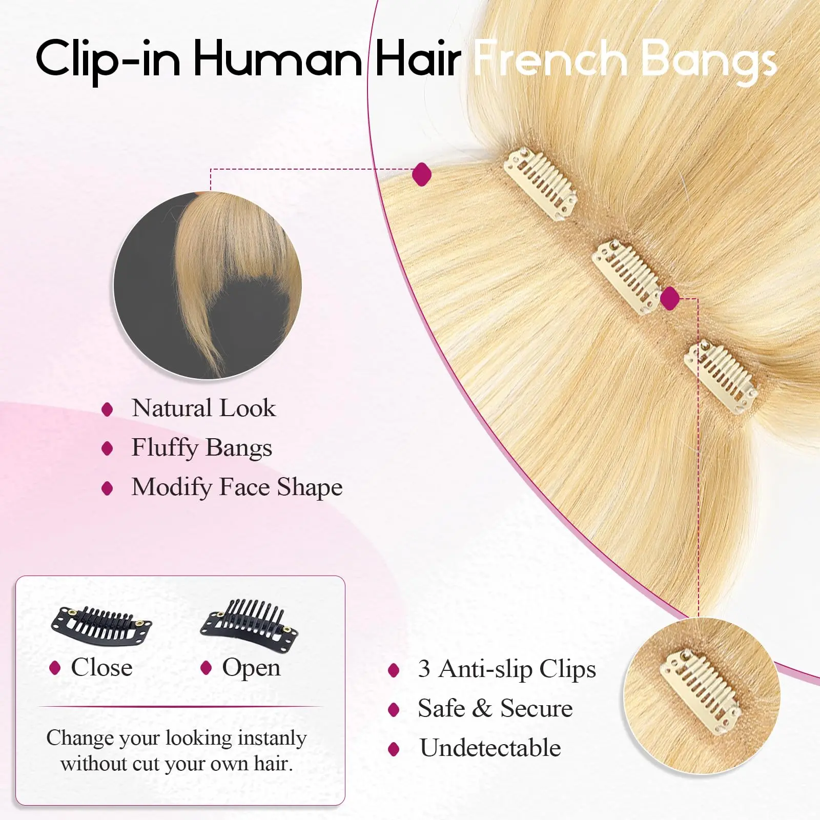 100% شعر الإنسان شقراء الانفجارات مقاطع في الهواء هامش الانفجارات هيربيسي للنساء البلاتين ريمي الشعر البشري الانفجارات الشعر التمديد 4.5 بوصة #5