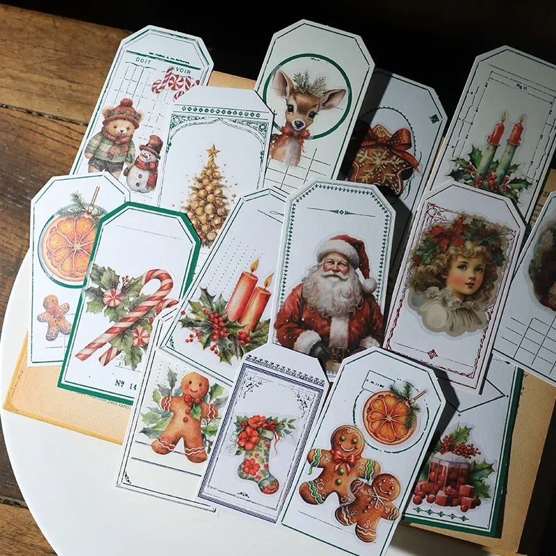 Vintage Christmas Sticker Pack Girl Paper Doll Sticker Junk Journal Collage Phone Laptop Diary Album Gift Scrapbooking Material