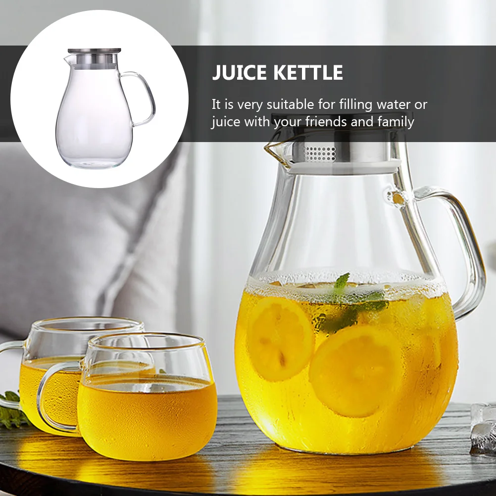 

1Pcs Cold Water Kettle Glass Kettle Large Capacity Multipurpose Beverage Storage Pot for Household Household Water Bottle
