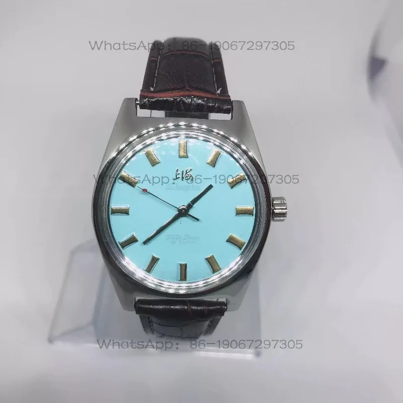 Old watch classic manual winding 7120 pure mechanical movement thick hand Tiff blue second-hand quality beauty