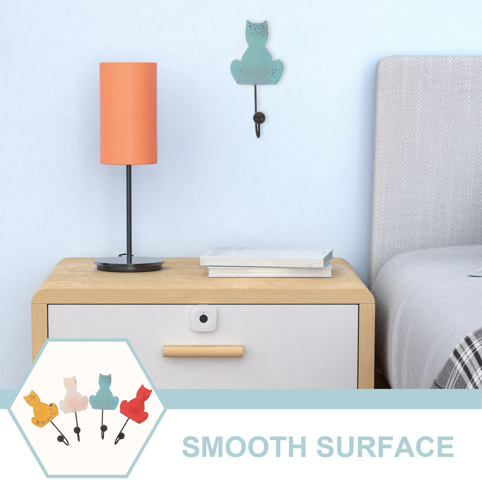 

4Pcs Wall Hanging Hooks Cat Design Clothes Hooks Metal Durable for Towels Coats Keys Organizer Key Hanger Metal Hook