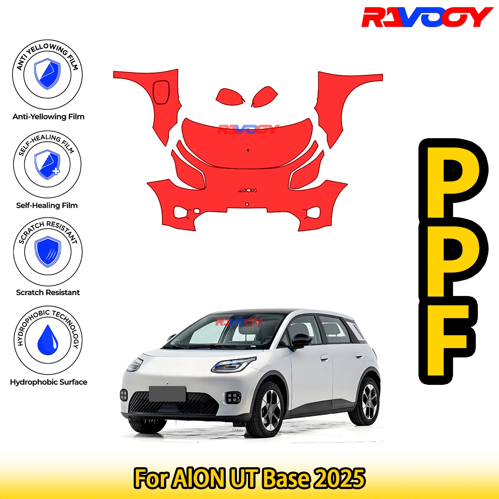 

For AlON UT Base 2025 Glossy Matte Black Precut front PPF Kit Paint Protection Film