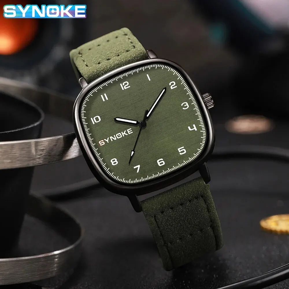 SYNOKE Men Quartz Watch Fashion Simple Business Belt Quartz Watch For Men Watch Student Wristwatch Sports Non Mechanical