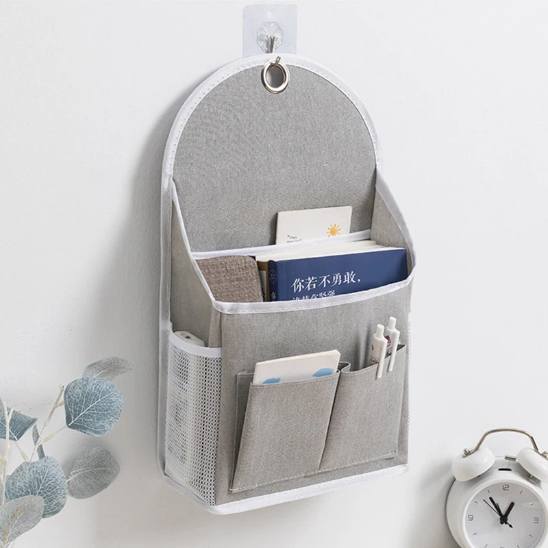 Multi Functional Wall Mounted Storage Bag, Space Saving Fabric Hanging Bag,Free Gift Of Adhesive Hooks