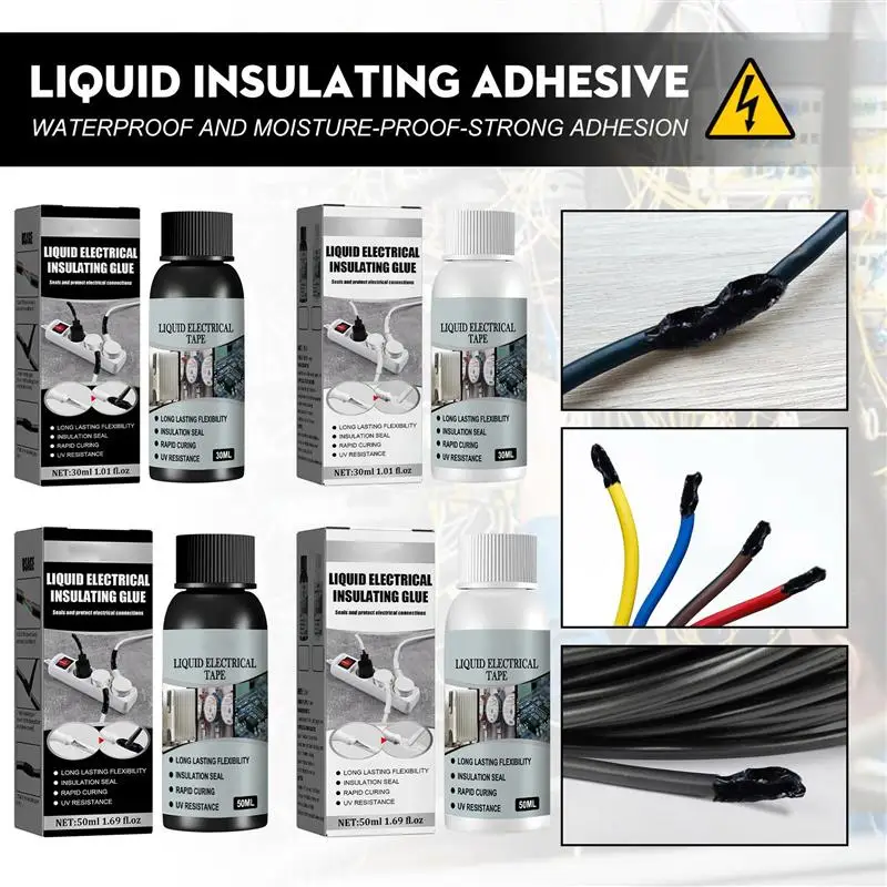 Electrical Tape Liquid Insulation Tape Black Insulation Adhesive White Insulated Glue For Sealing Insulation Of Wires/Sockets