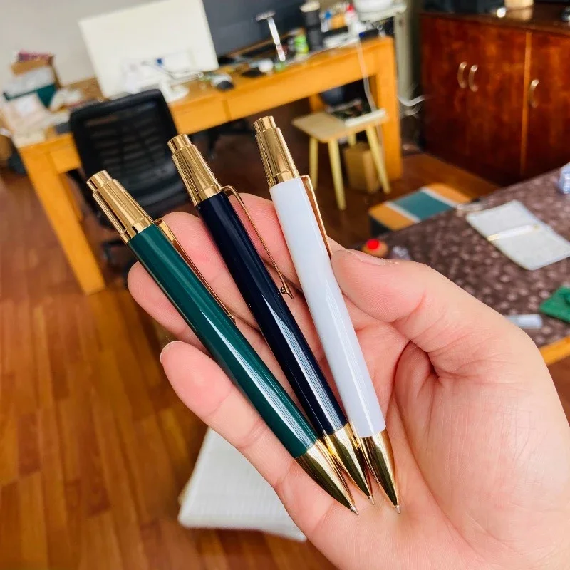 Hot Hot Gel Pens Dark Night Green Electroplated Real Gold Automatic Luxury MB Refills 0.5mm Ballpoint Pen Back To School Station