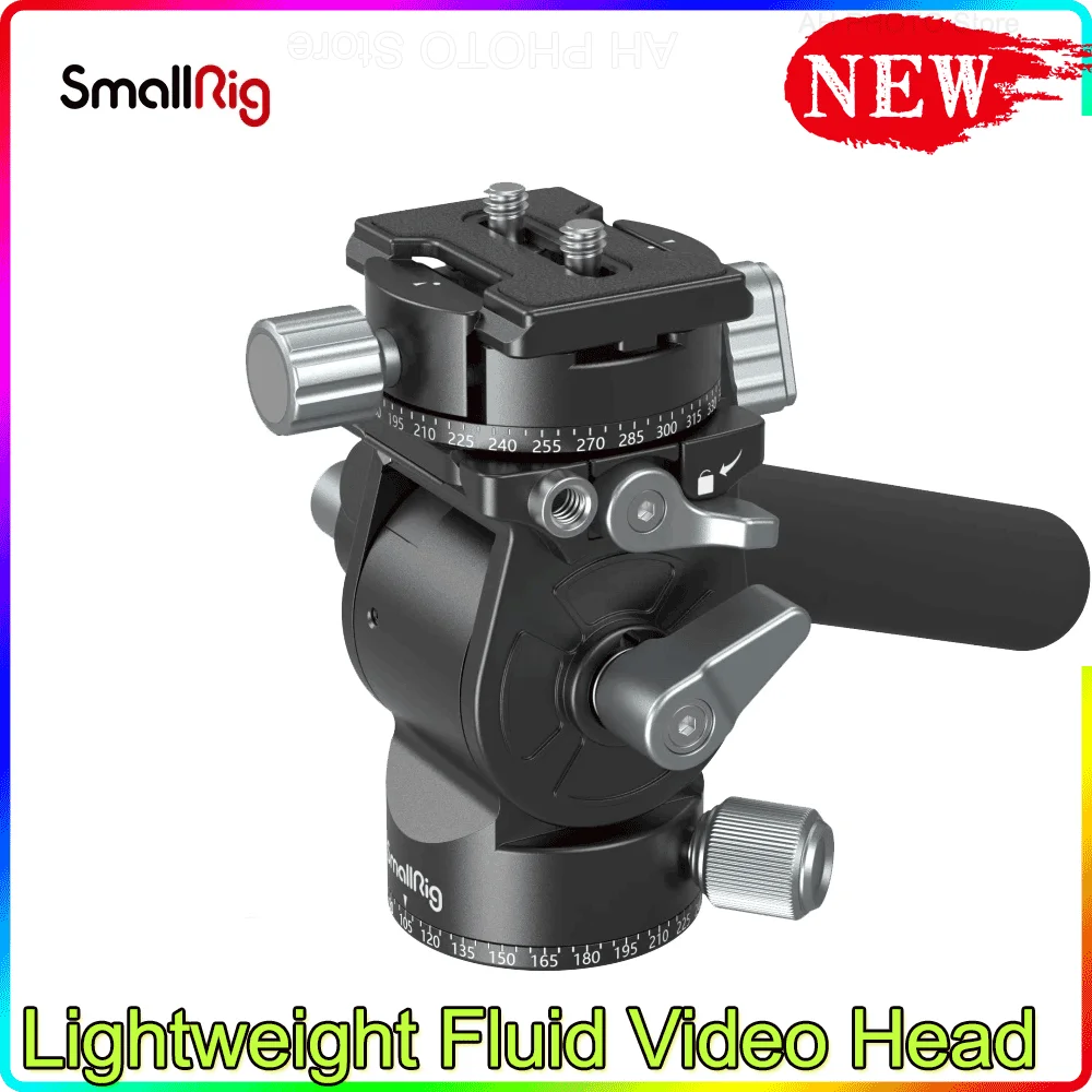 SmallRig Lightweight Fluid Video Head  360 Swivel with a Removable Telescopic Handle Adjustable Lightweight Portable 3457