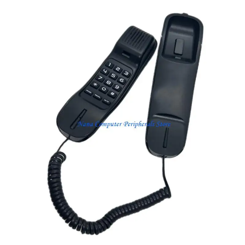 F68C Corded Landline Phone Fixed Telephone with Mute Redial Wall Phone Mini KXT638