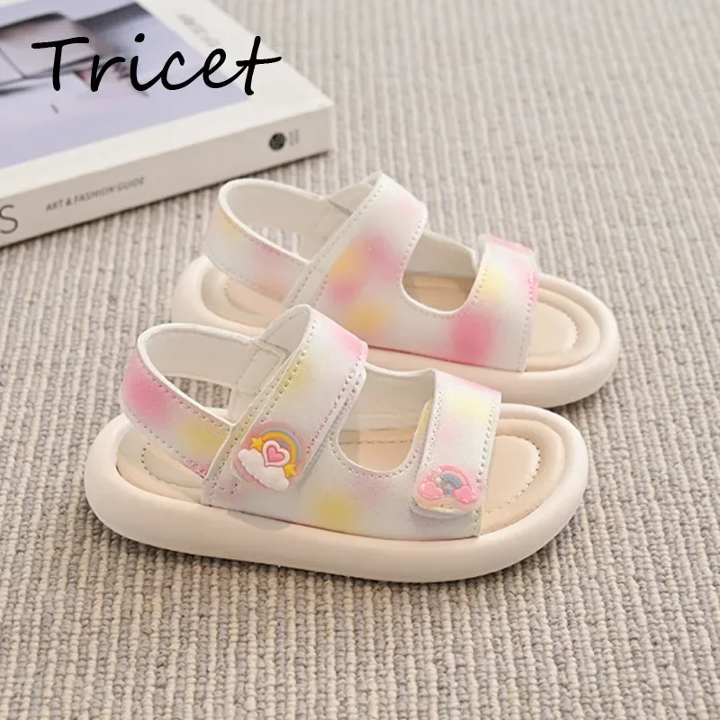 

2025 New Sweet Girl Sandals Summer Fashion Soft Bottom Children's Comfortable Non slip Barefoot Children's Fashion Sandals