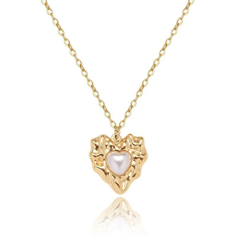 Irregular Pearl Heart Peach Long Sweater Chain Stacked Pendants Necklaces Trendy For Women Choker Designer Jewelry Fashion