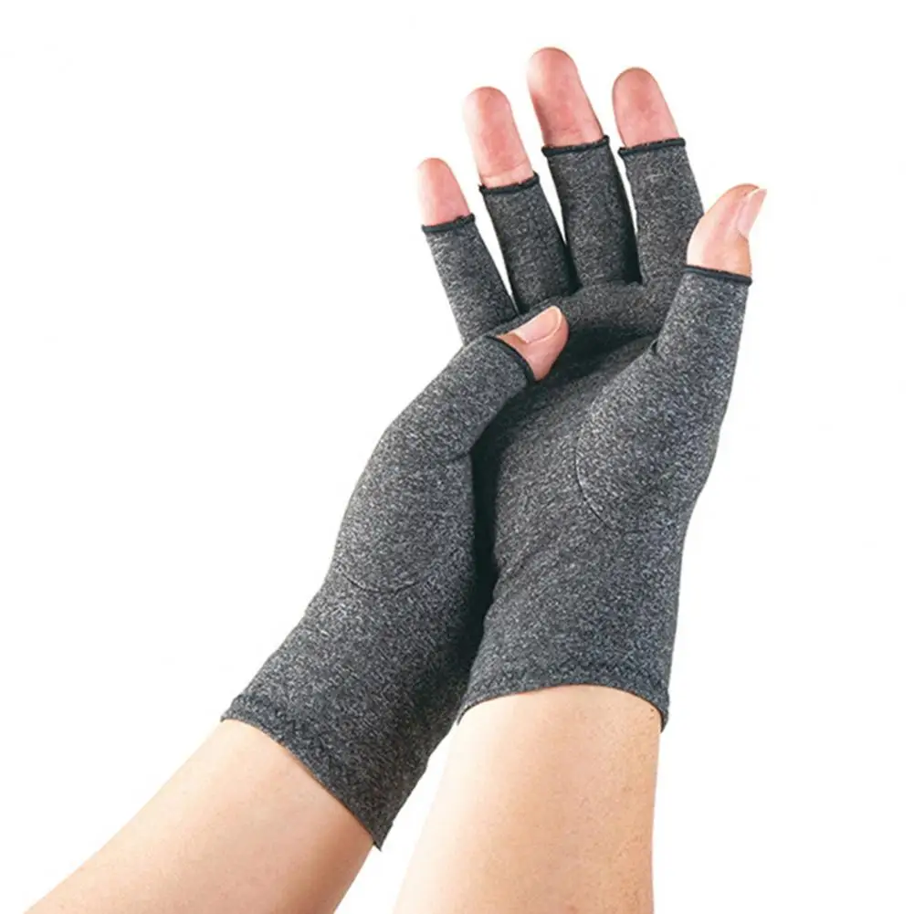 Warm Cold-proof Gloves Compression Arthritis Gloves for Women Men Fingerless Hand Wraps Stretchy Fitness Gloves for Pain Relief
